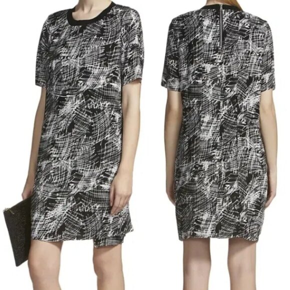 Whistles Womens 4‎ Scribble Print Dress Black White - Picture 1 of 15